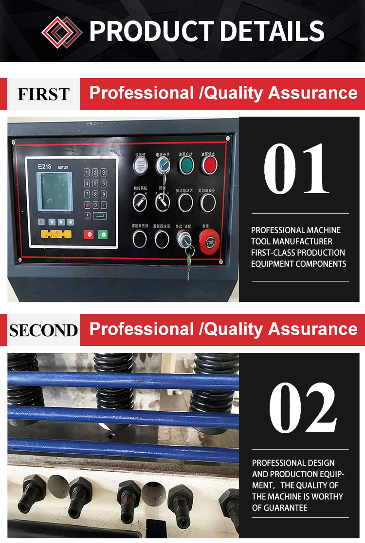 E21 8 * 2500 Hydraulische CNC-Guillotine-Schermaschine Stahlblech-Blechschneiden