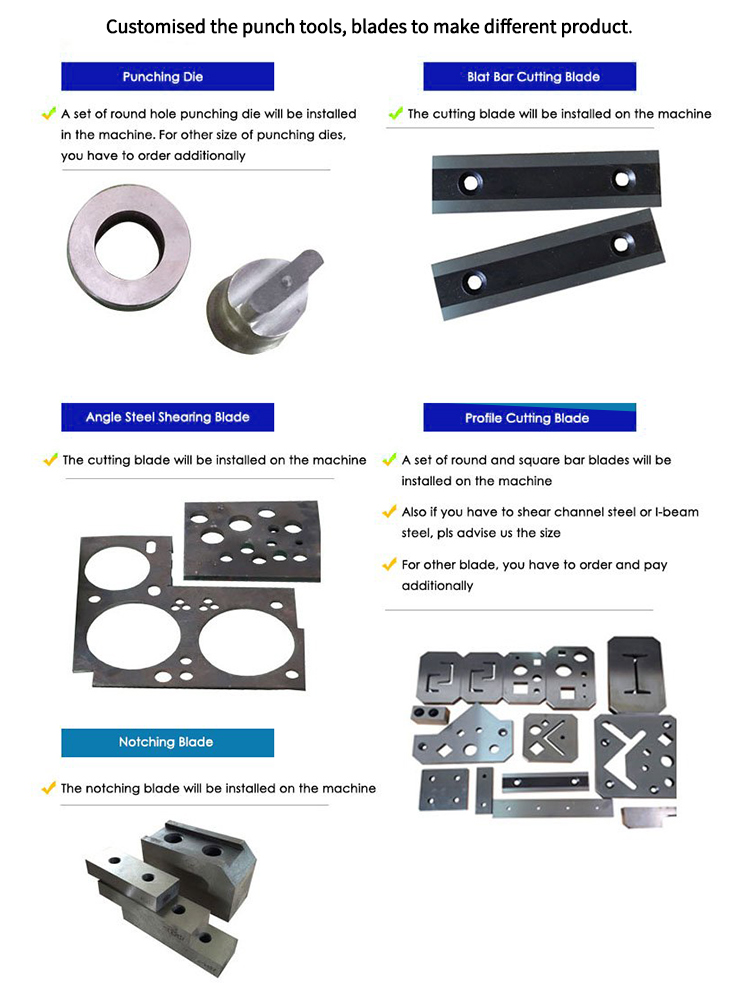 Hydraulic Ironworker 25 Ton Hand Tools Hydraulic Combined Punching And Cutting Machine Hydraulische Hüttenarbeiter 25-Tonnen-Handwerkzeuge Hydraulische kombinierte Stanz- und Schneidemaschine