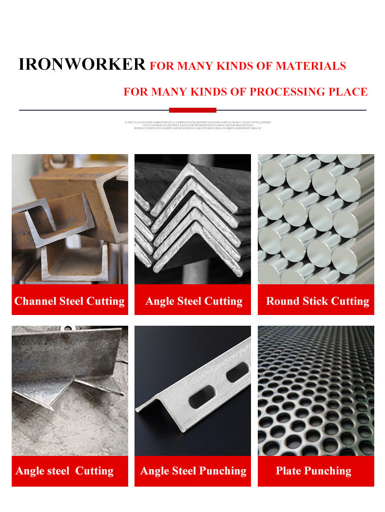 Hydraulic Ironworker 25 Ton Hand Tools Hydraulic Combined Punching And Cutting Machine Hydraulische Hüttenarbeiter 25-Tonnen-Handwerkzeuge Hydraulische kombinierte Stanz- und Schneidemaschine